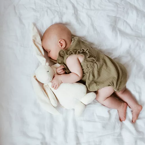 Moonie Knuffelkonijn Met Nachtlamp En Geluid - Cream - 28 Cm - Afbeelding 3