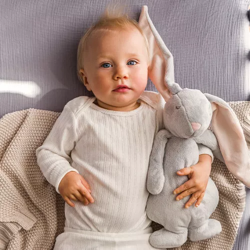 Moonie Knuffelkonijn Met Nachtlamp En Geluid - Sky - 28 Cm - Afbeelding 8