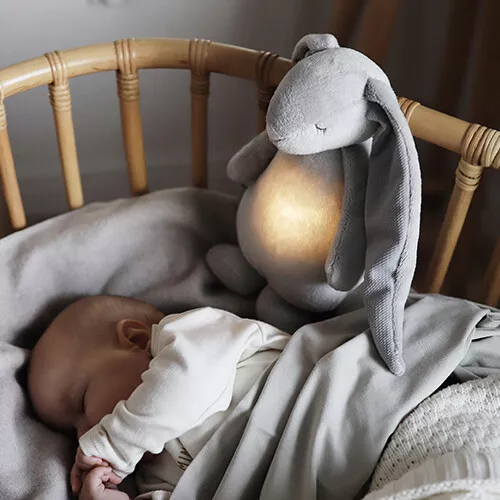 Moonie Knuffelkonijn Met Nachtlamp En Geluid - Sky - 28 Cm - Afbeelding 3