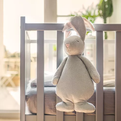 Moonie Knuffelkonijn Met Nachtlamp En Geluid - Sky - 28 Cm - Afbeelding 6