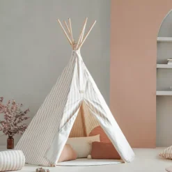 Nobodinoz Tipi Wigwam Arizona - Taupe Stripes Natural -Janod Winkel nobodinoz tipi wigwam arizona taupe stripes natural 5