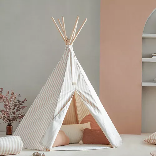 Nobodinoz Tipi Wigwam Arizona - Taupe Stripes Natural - Afbeelding 8