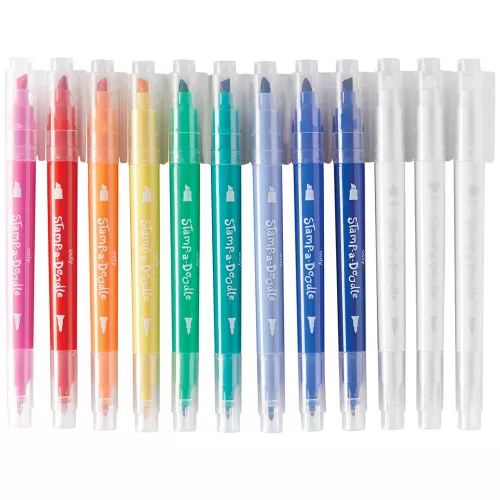 Ooly Dubbelzijdige Viltstiften En Stempelmarkers - 12st - Afbeelding 2