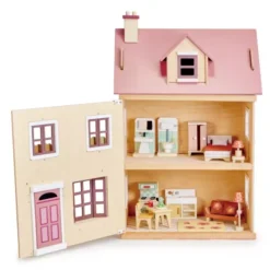 Tender Leaf Toys Poppenhuis Foxtail Villa Roze - Gemeubileerd -Janod Winkel poppenhuis villa foxtail2