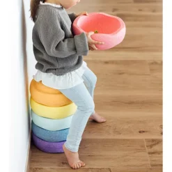 Stapelstein Original Rainbow Pastel - 6st -Janod Winkel stapelstein rainbow pastel 6st 2