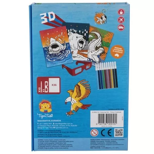 Tiger Tribe Inkleurset 3D - Wilde Dieren 4 Tiger Tribe Inkleurset 3D - Wilde Dieren - Afbeelding 2