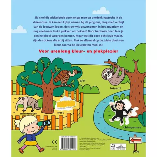 Uitgeverij Deltas Kleur- En Stickerboek Met Woordjes - In De Dierentuin 8 Uitgeverij Deltas Kleur- En Stickerboek Met Woordjes - In De Dierentuin - Afbeelding 6