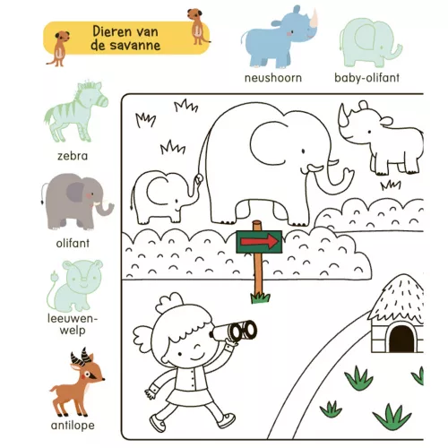 Uitgeverij Deltas Kleur- En Stickerboek Met Woordjes - In De Dierentuin 5 Uitgeverij Deltas Kleur- En Stickerboek Met Woordjes - In De Dierentuin - Afbeelding 3