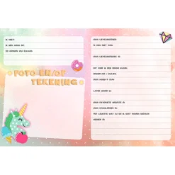 Uitgeverij Interstat Vriendenboek Unicorn -Janod Winkel uitgeverij interstat vriendenboek unicorn 6