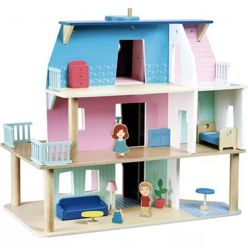 Vilac Houten Poppenhuis Met Meubels 3 Vilac Houten Poppenhuis Met Meubels