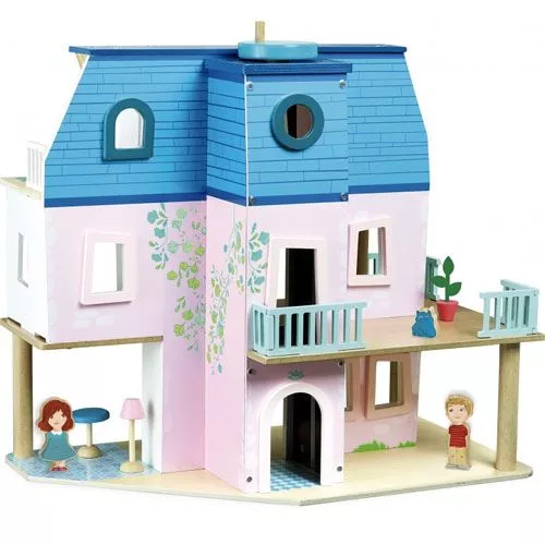 Vilac Houten Poppenhuis Met Meubels 6 Vilac Houten Poppenhuis Met Meubels - Afbeelding 4